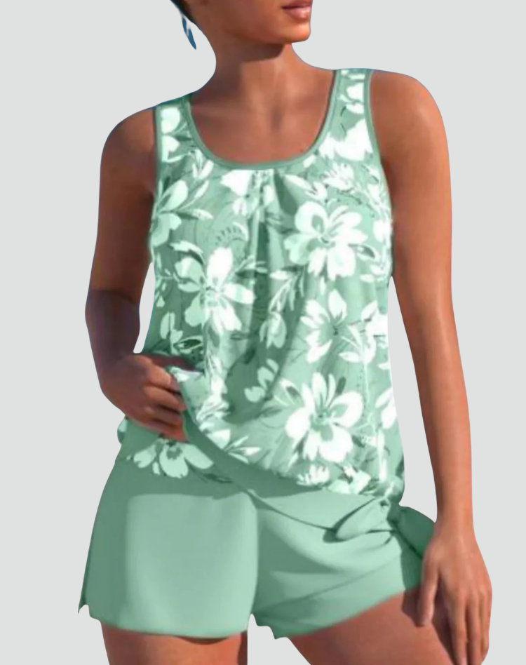 Damski Komplet Tankini | Kwiatowy Wzór