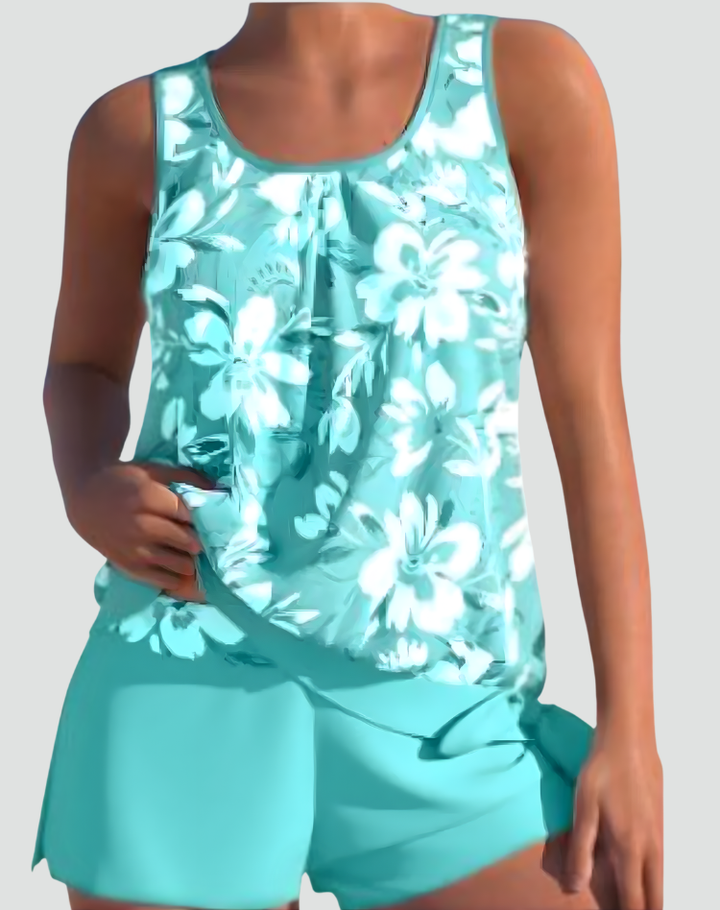 Damski Komplet Tankini | Kwiatowy Wzór