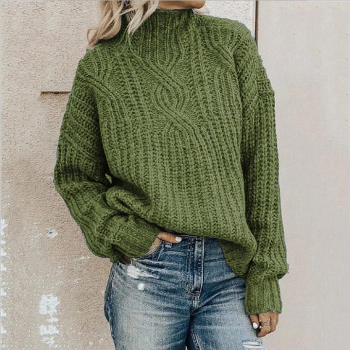 Damski Sweter Oversize Golf z Dzianiny | Zimowy