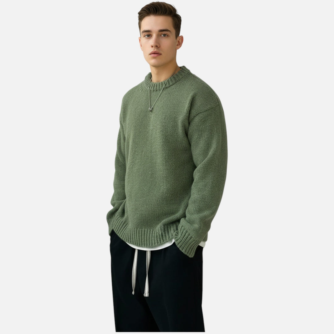 Męski Sweter Oversize Zimowy | z Dzianiny