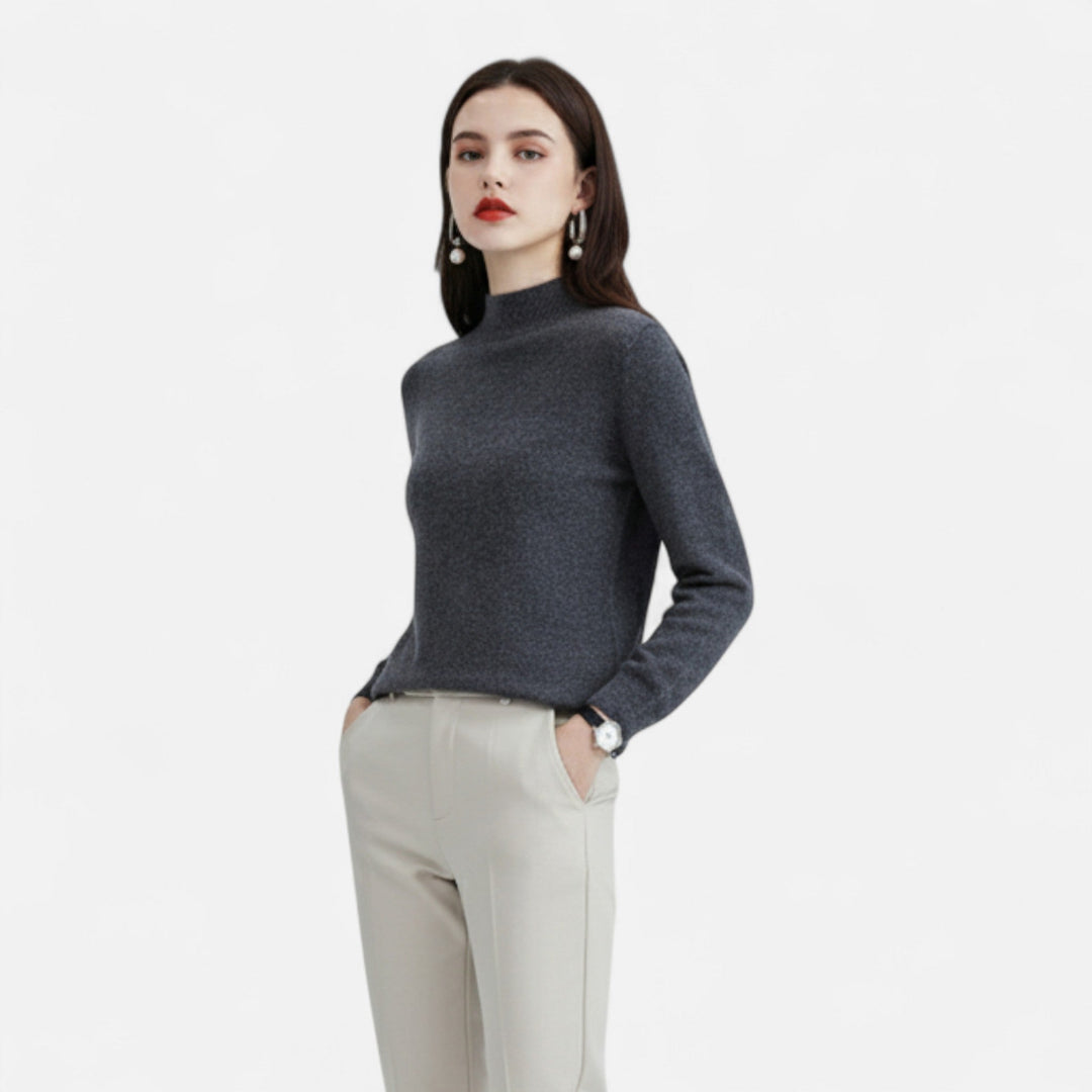 Damski Sweter Golf Ciepły z Dzianiny | Zimowy