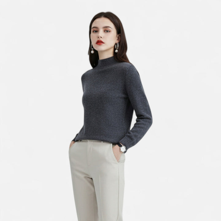 Damski Sweter Golf Ciepły z Dzianiny | Zimowy