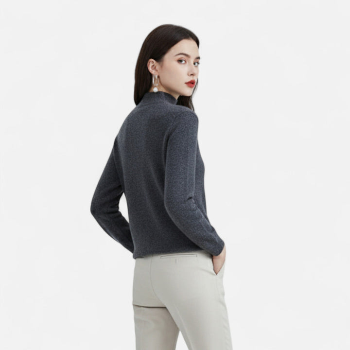 Damski Sweter Golf Ciepły z Dzianiny | Zimowy