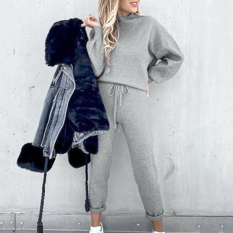 Damski Komplet Sweter z Dzianiny | Zimowa