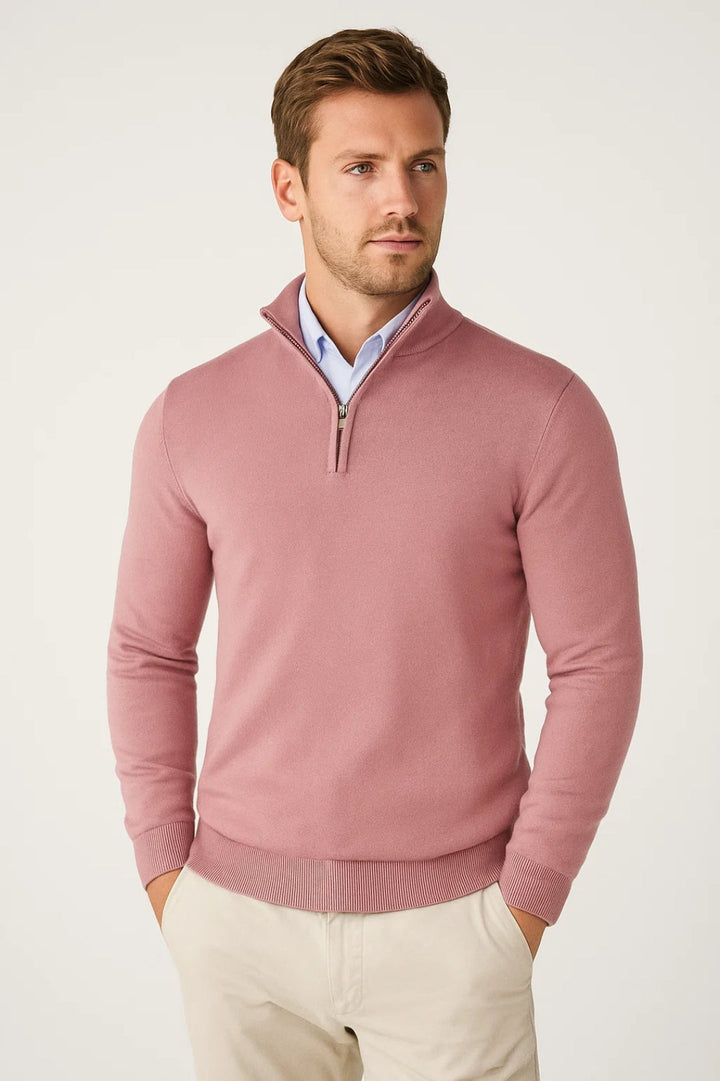Męski Sweter Golf z Zamkiem | Zimowy
