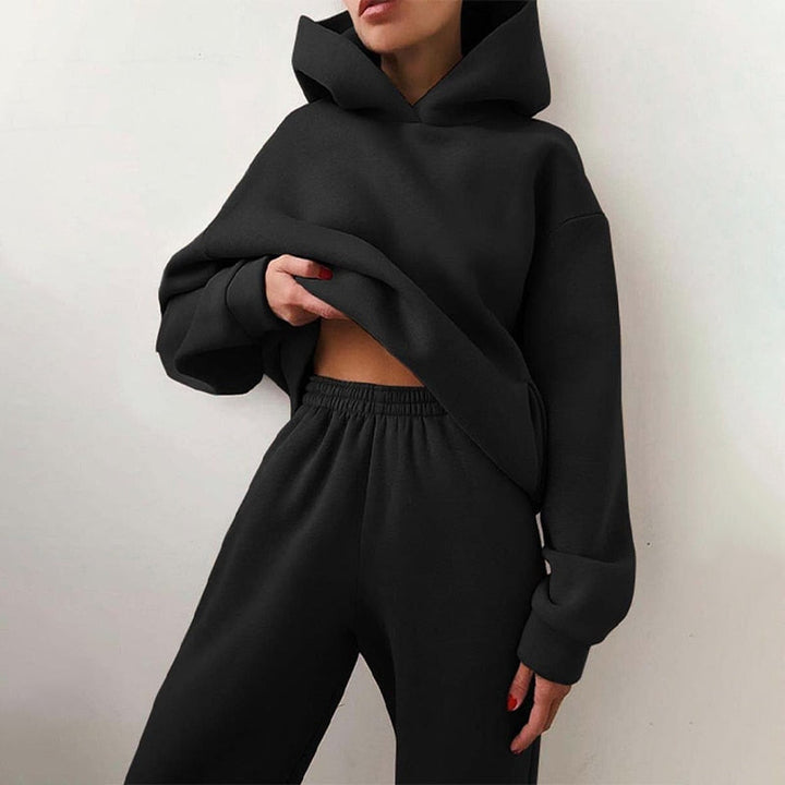 Damski Dres Oversize Prążkowany | z Kapturem