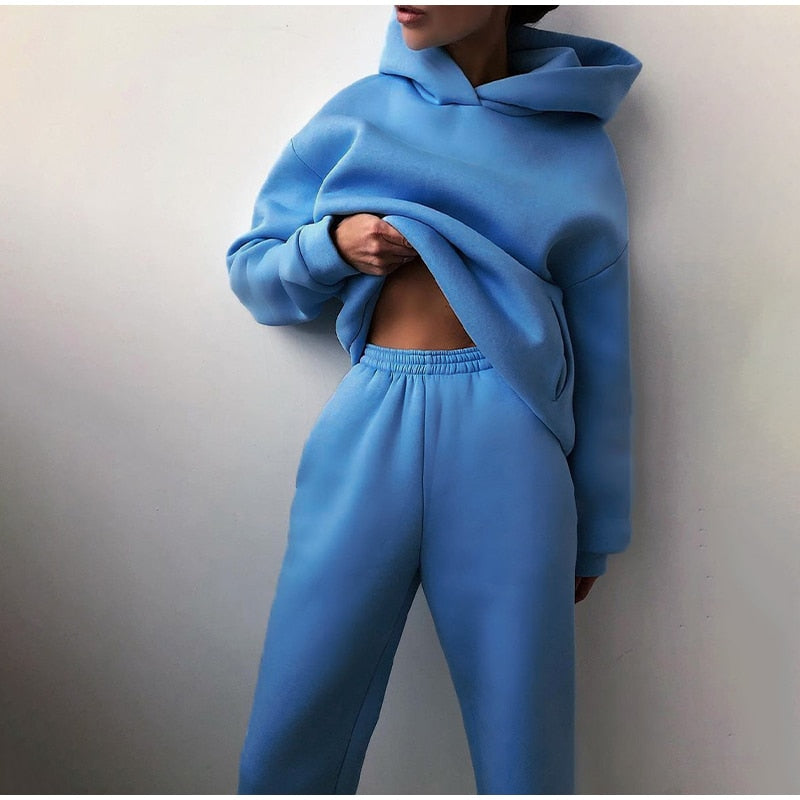 Damski Dres Oversize Prążkowany | z Kapturem