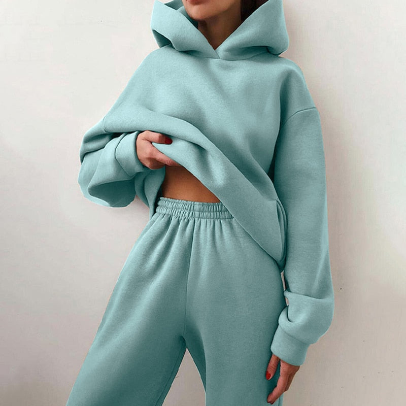 Damski Dres Oversize Prążkowany | z Kapturem