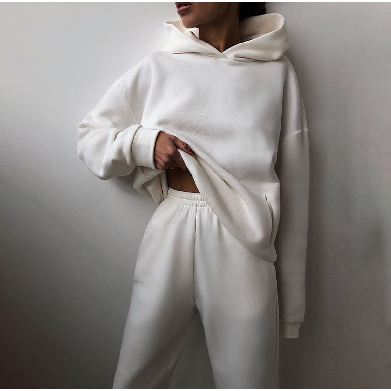 Damski Dres Oversize Prążkowany | z Kapturem