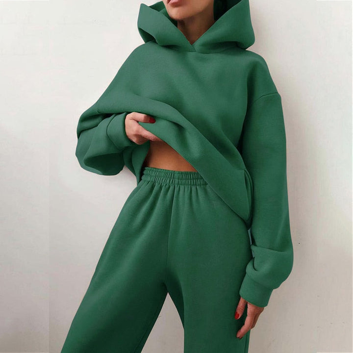 Damski Dres Oversize Prążkowany | z Kapturem