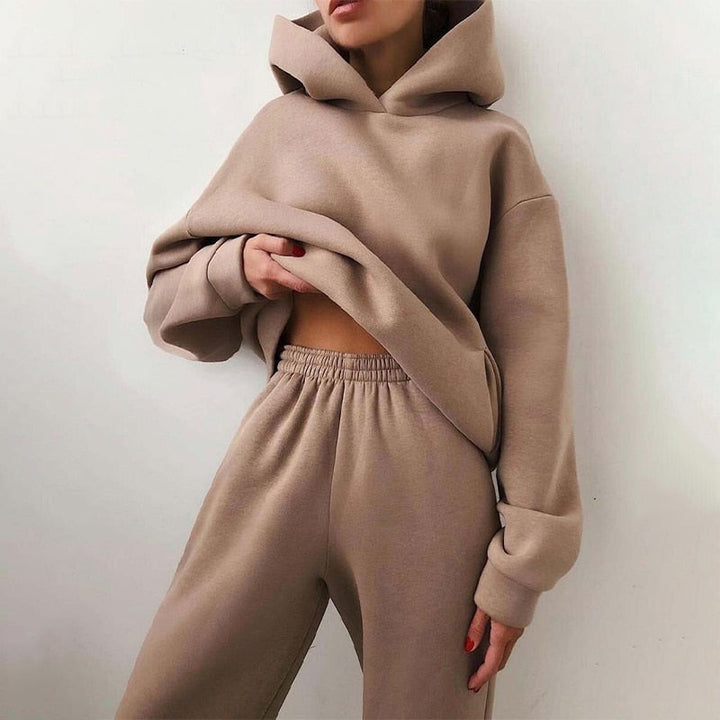 Damski Dres Oversize Prążkowany | z Kapturem