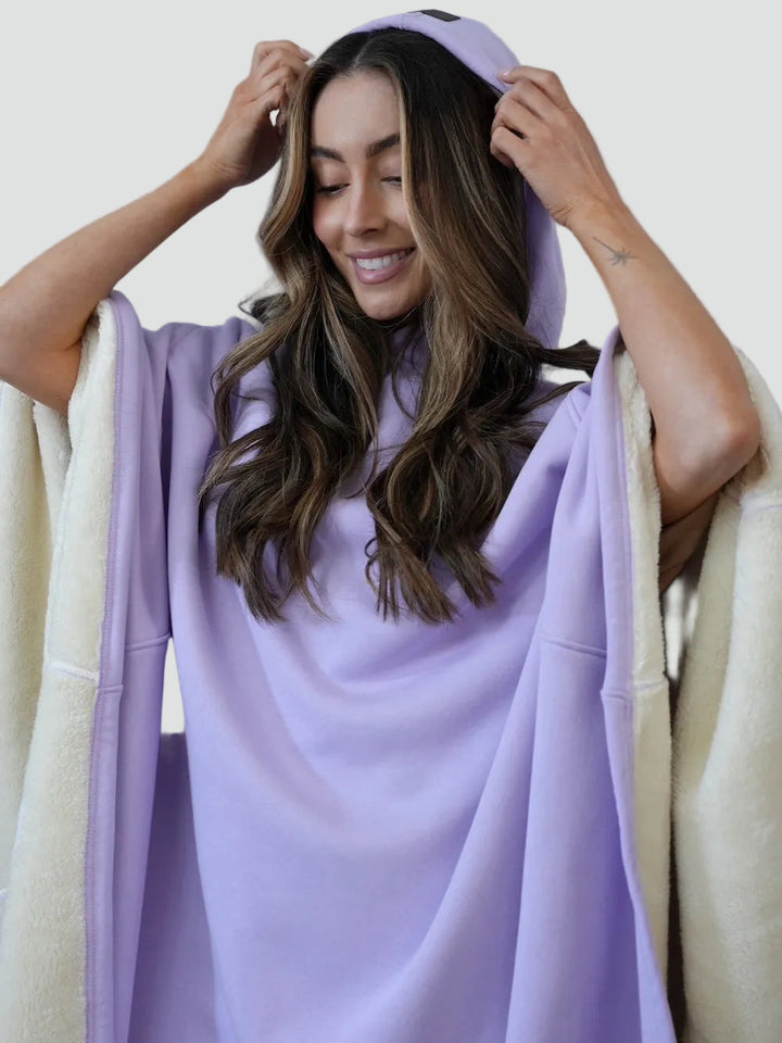 Damskie Poncho Koc Zimowa | z Kapturem
