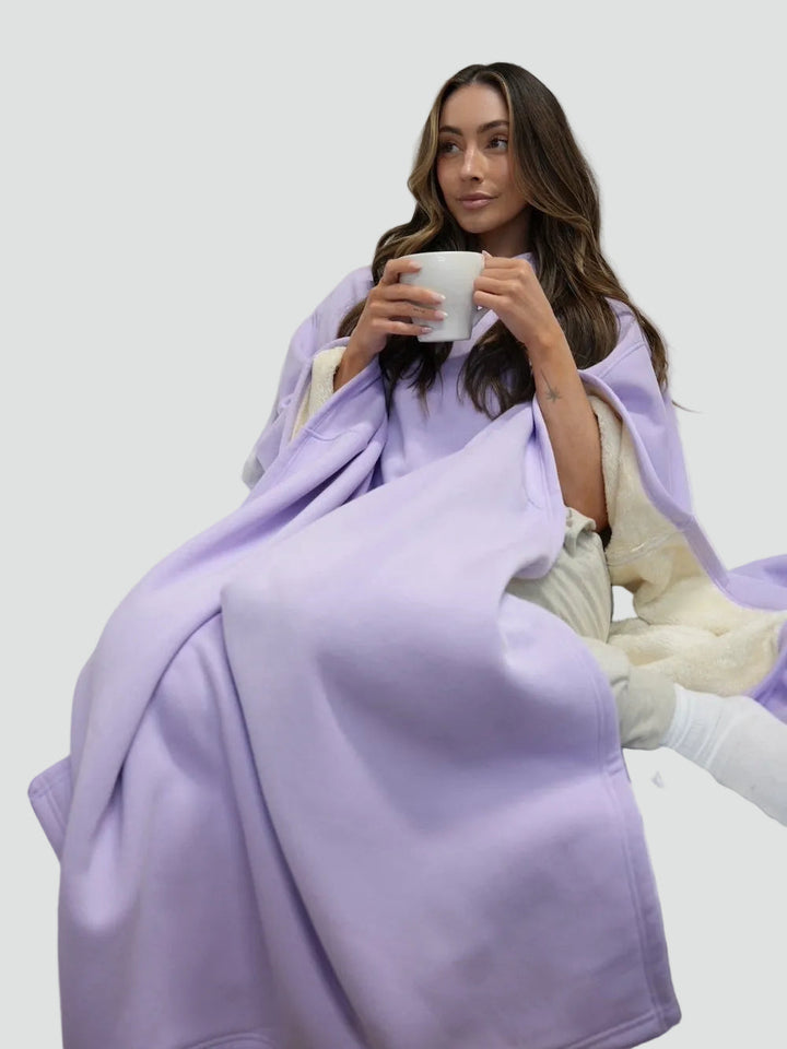 Damskie Poncho Koc Zimowa | z Kapturem
