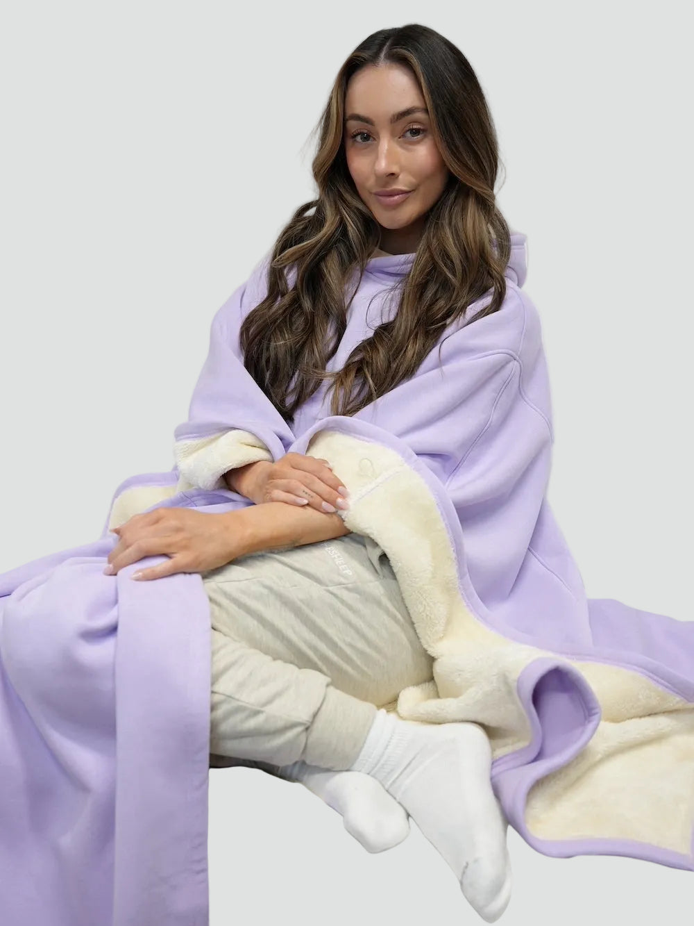 Damskie Poncho Koc Zimowa | z Kapturem
