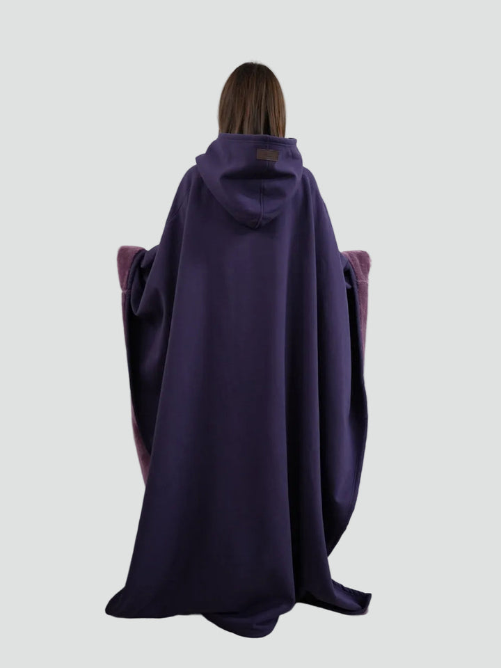 Damskie Poncho Koc Zimowa | z Kapturem