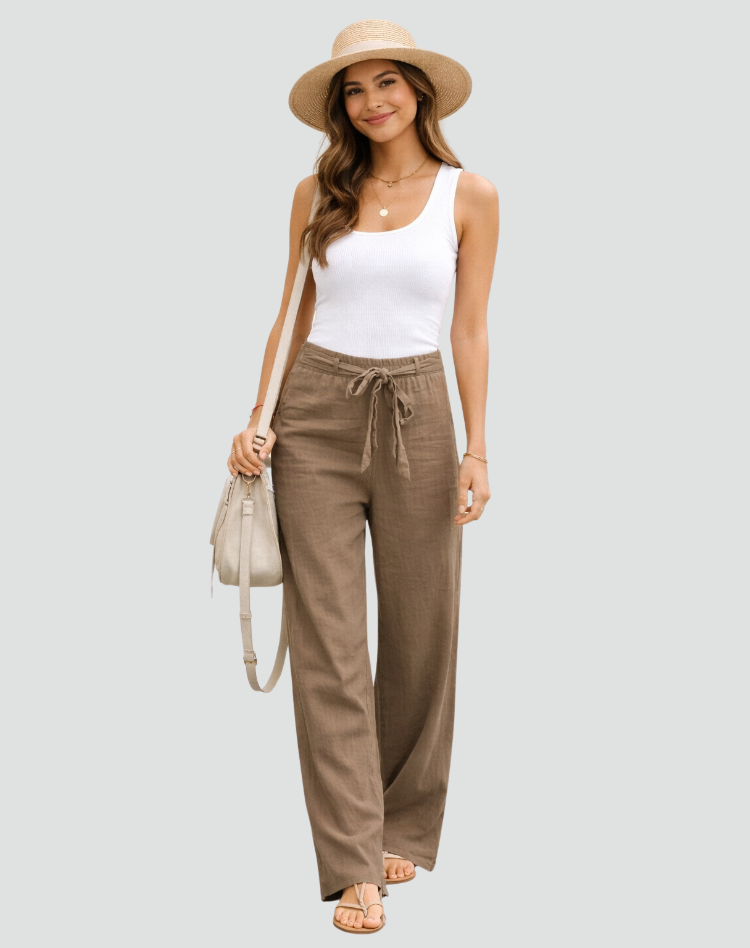 Damskie Spodnie z Szerokimi Nogawkami | Casual