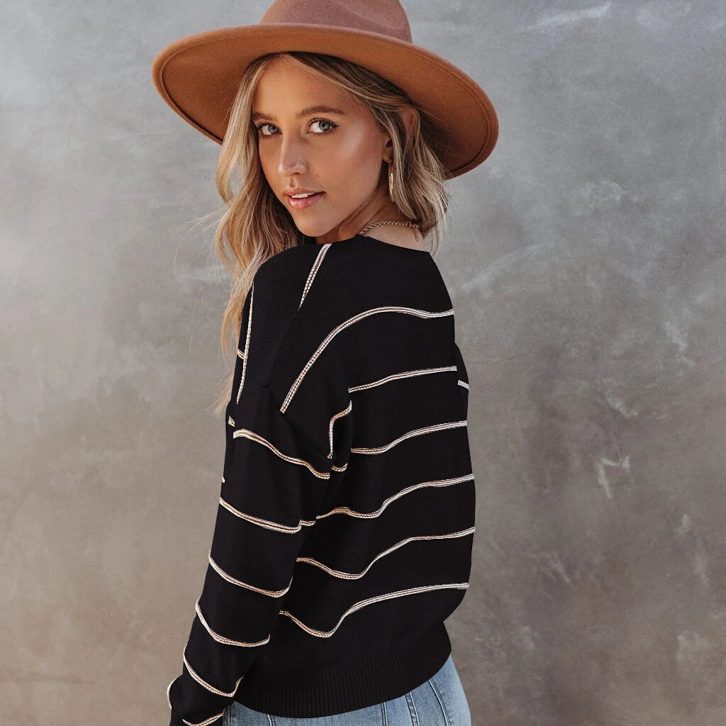 Damski Sweter w Paski | Casual