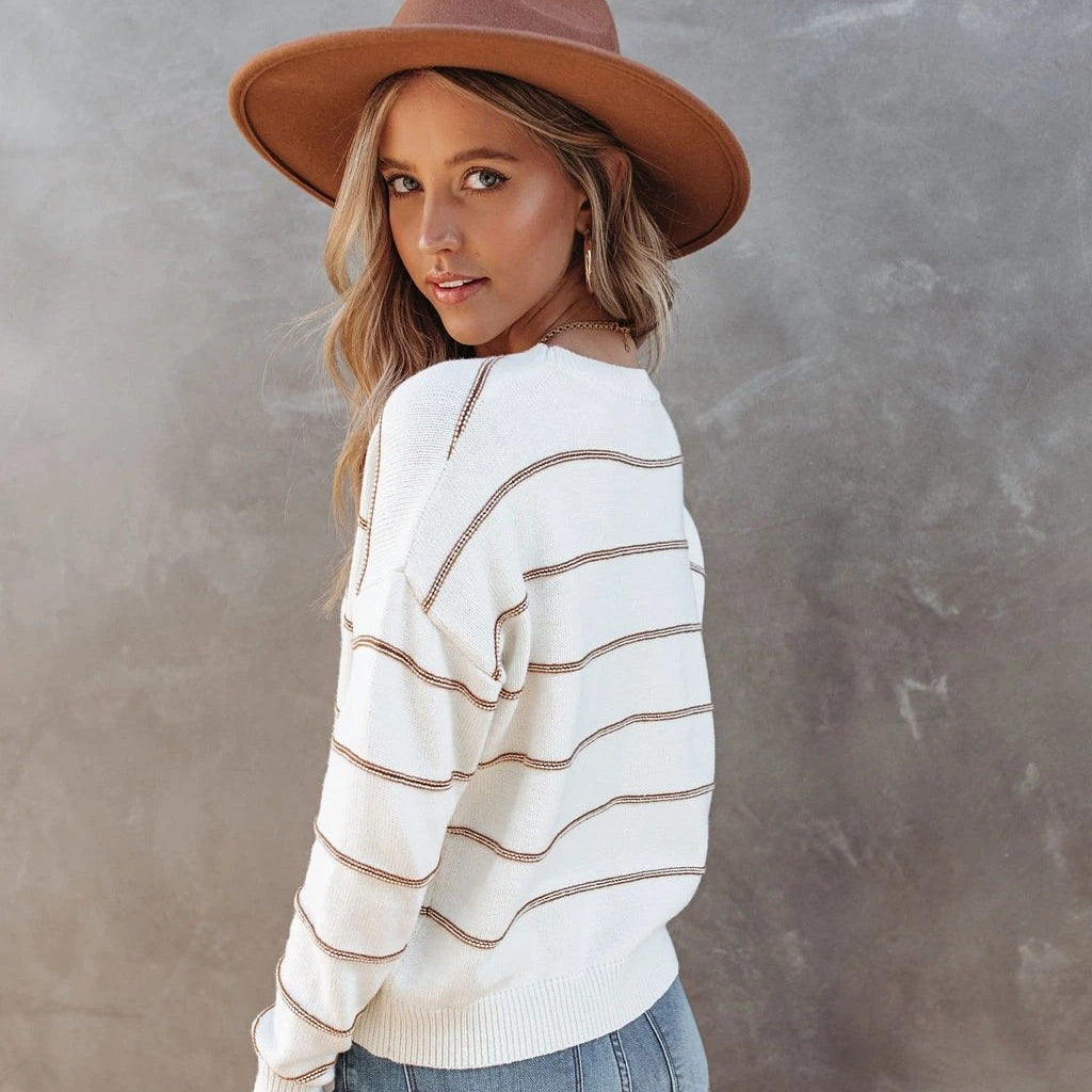 Damski Sweter w Paski | Casual