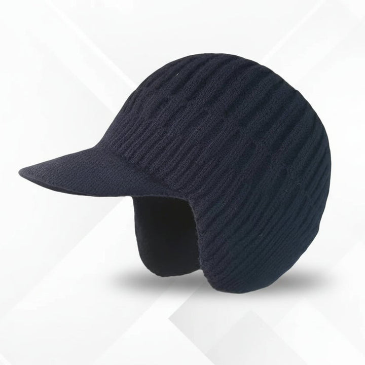 Unisex Czapka Zimowa Beanie z Daszkiem i Podszewką | Prążkowana
