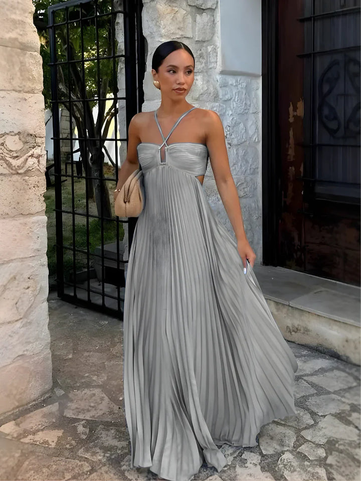 Damska Elegancka Plisowana Letnia Sukienka | Maxi