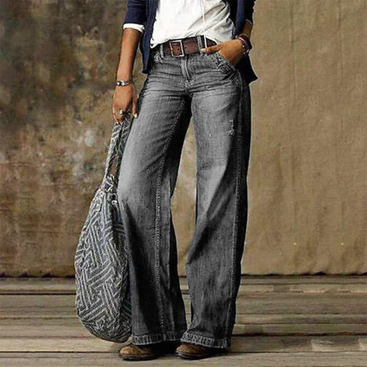 Damski Jeansy Vintage Z Szerokimi Nogawkami | Denim