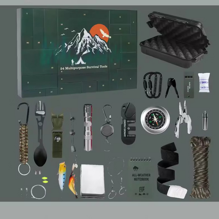 Kalendarz Adwentowy z Narzędziami Survivalowymi | Świąteczny