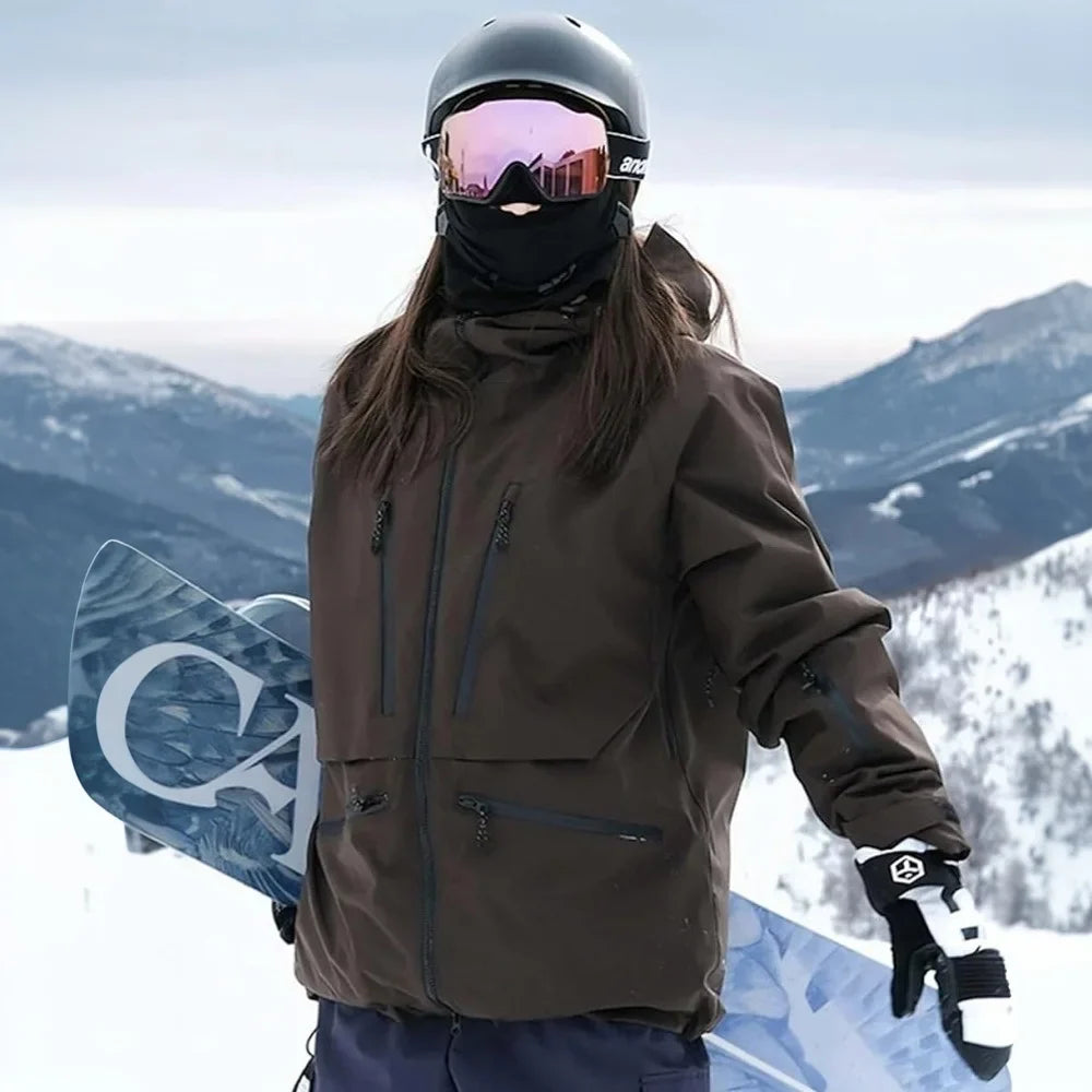 Unisex Kurtka Narciarska Rozpinana z Kapturem | Snowboardowa