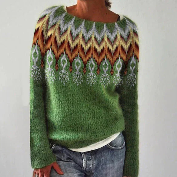 Damski Sweter Oversize Norweski Ciepły | Dzianiny