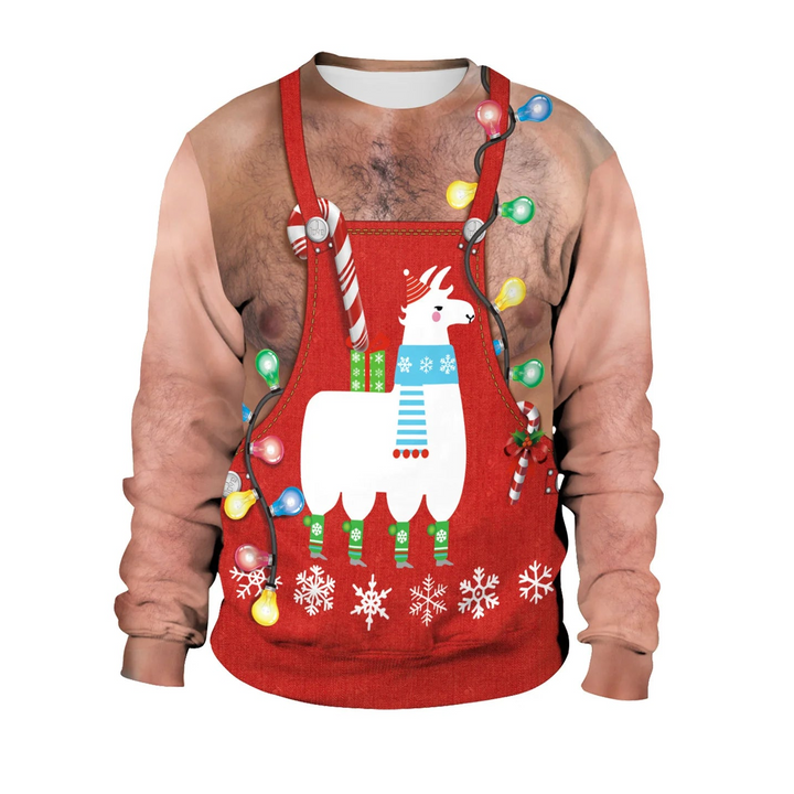 Męskie Sweter Prążkowany Zimowa Świąteczny | Ciepły