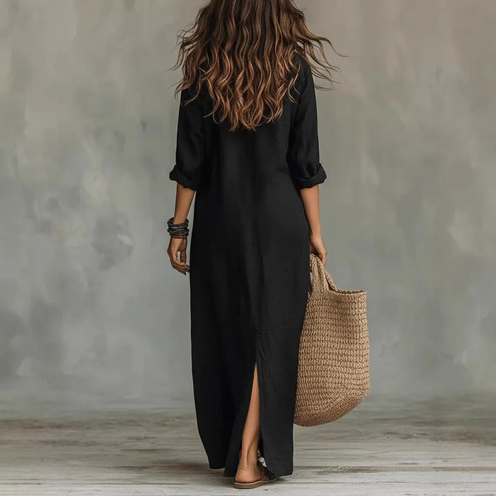 Damska Sukienka Koszulowa Boho | Maxi