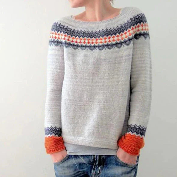 Damski Sweter Oversize Norweski Ciepły | Dzianiny