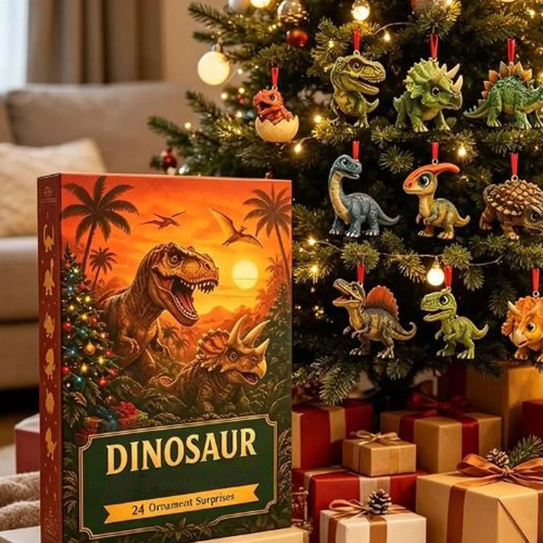 Kalendarz Adwentowy Z Zawieszkami Dinozaurów | Świąteczny