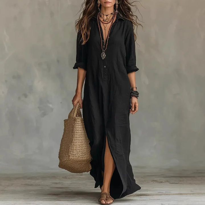 Damska Sukienka Koszulowa Boho | Maxi