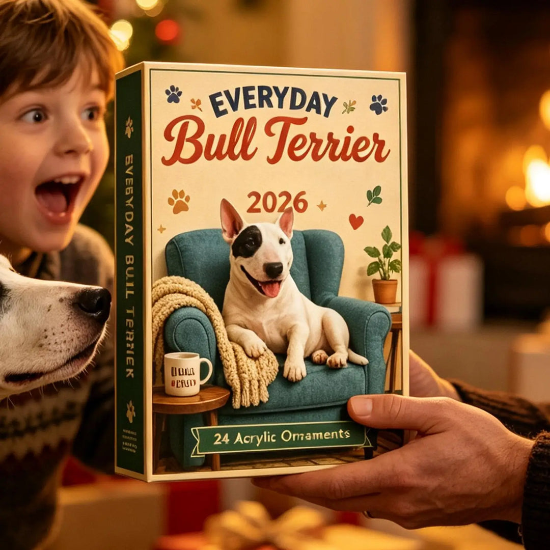 Kalendarz Adwentowy z Ozdobami Bull Terrier | Świąteczny