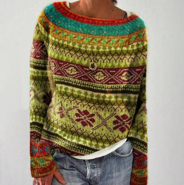 Damski Sweter Oversize Norweski Ciepły | Dzianiny