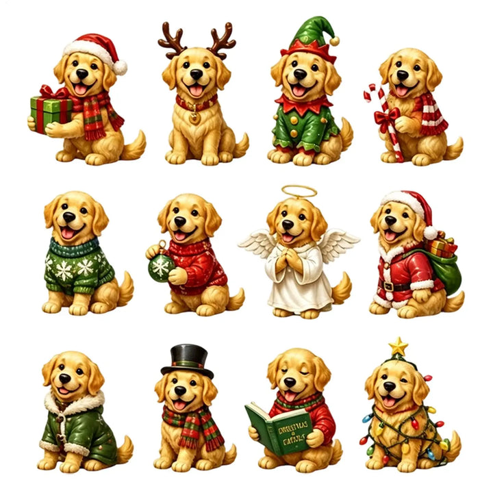 Kalendarz Adwentowy z Zawieszkami Golden Retriever | Świąteczny