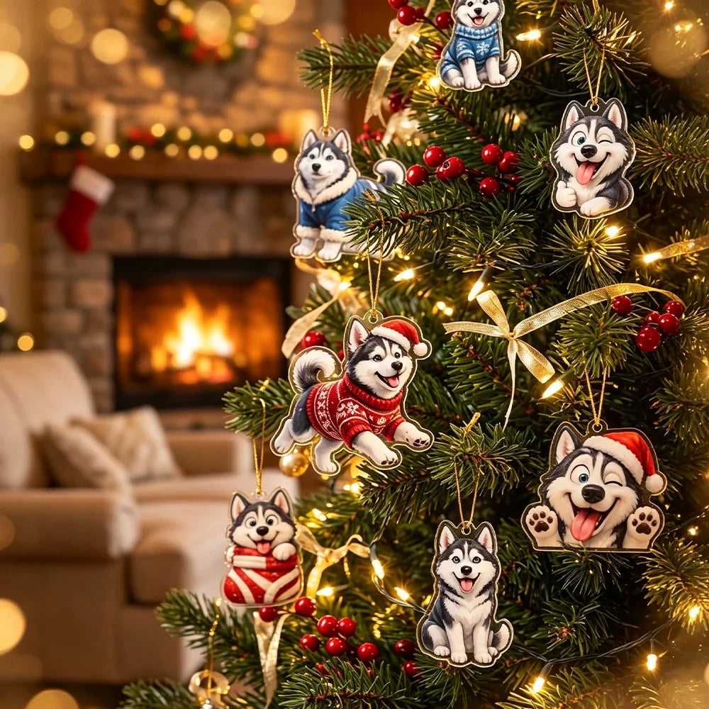 Kalendarz Adwentowy z Psami Husky | Świąteczny