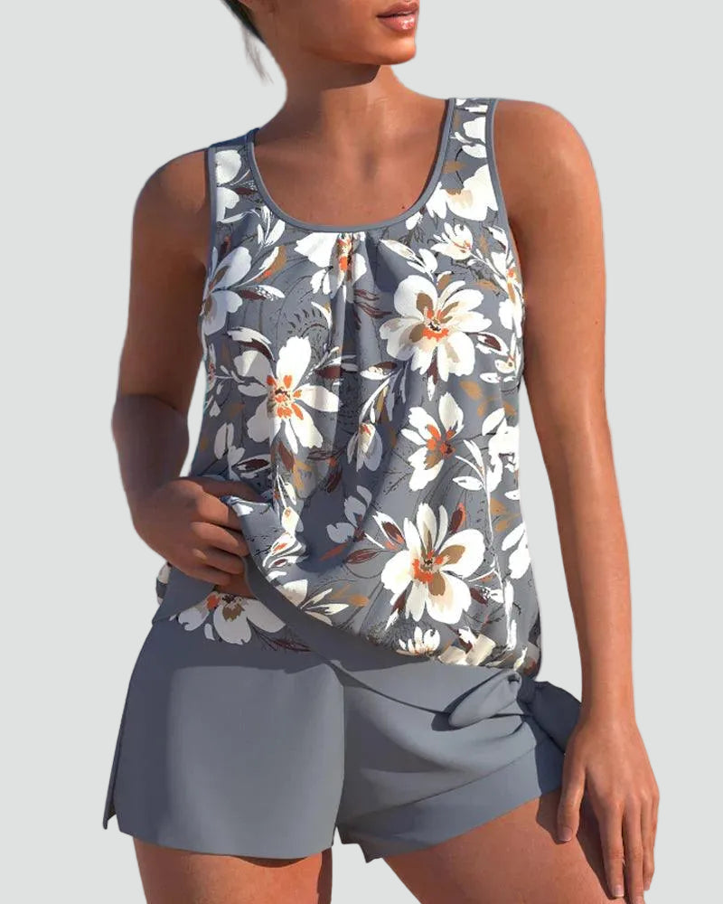 Damski Komplet Tankini | Kwiatowy Wzór