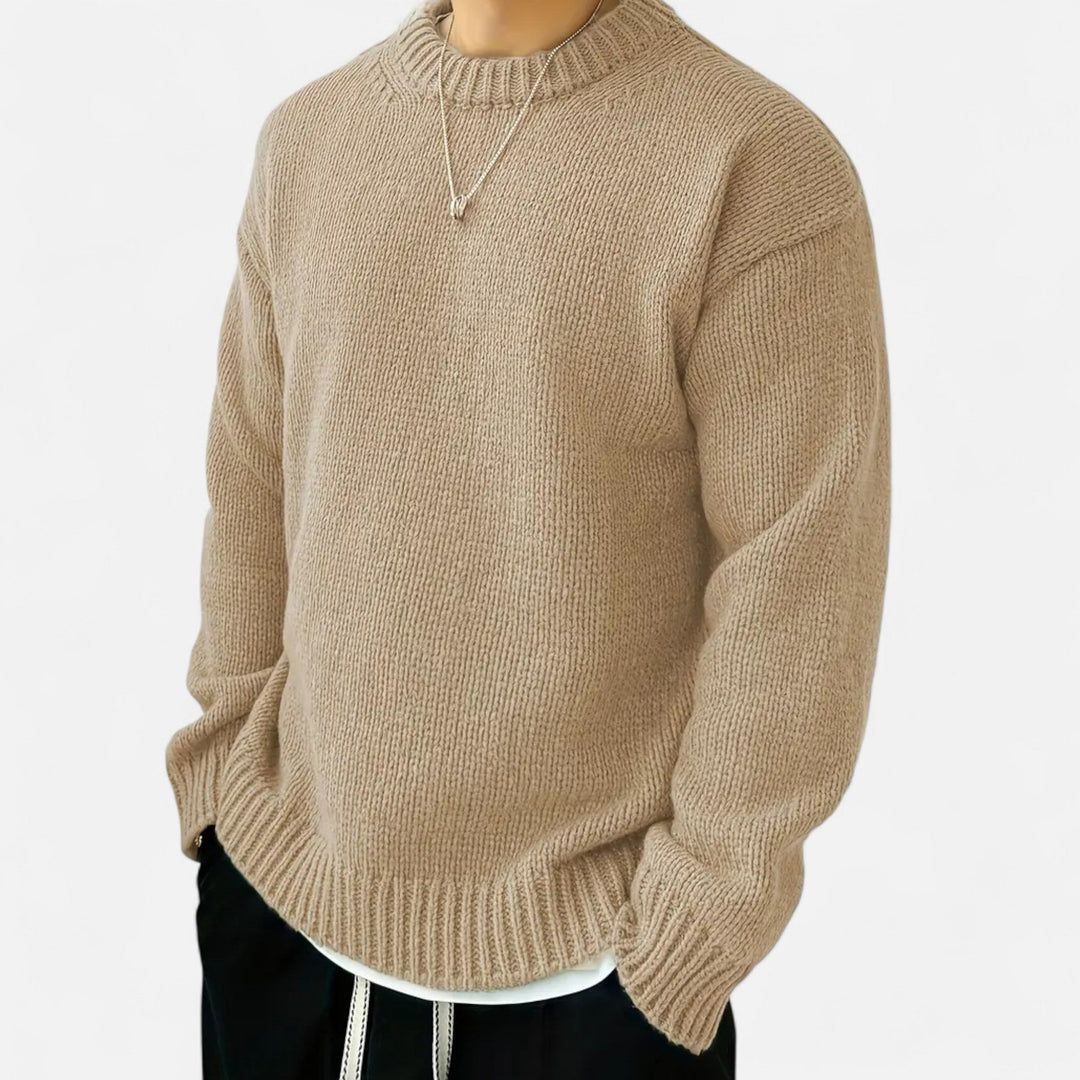 Męski Sweter Oversize Zimowy | z Dzianiny