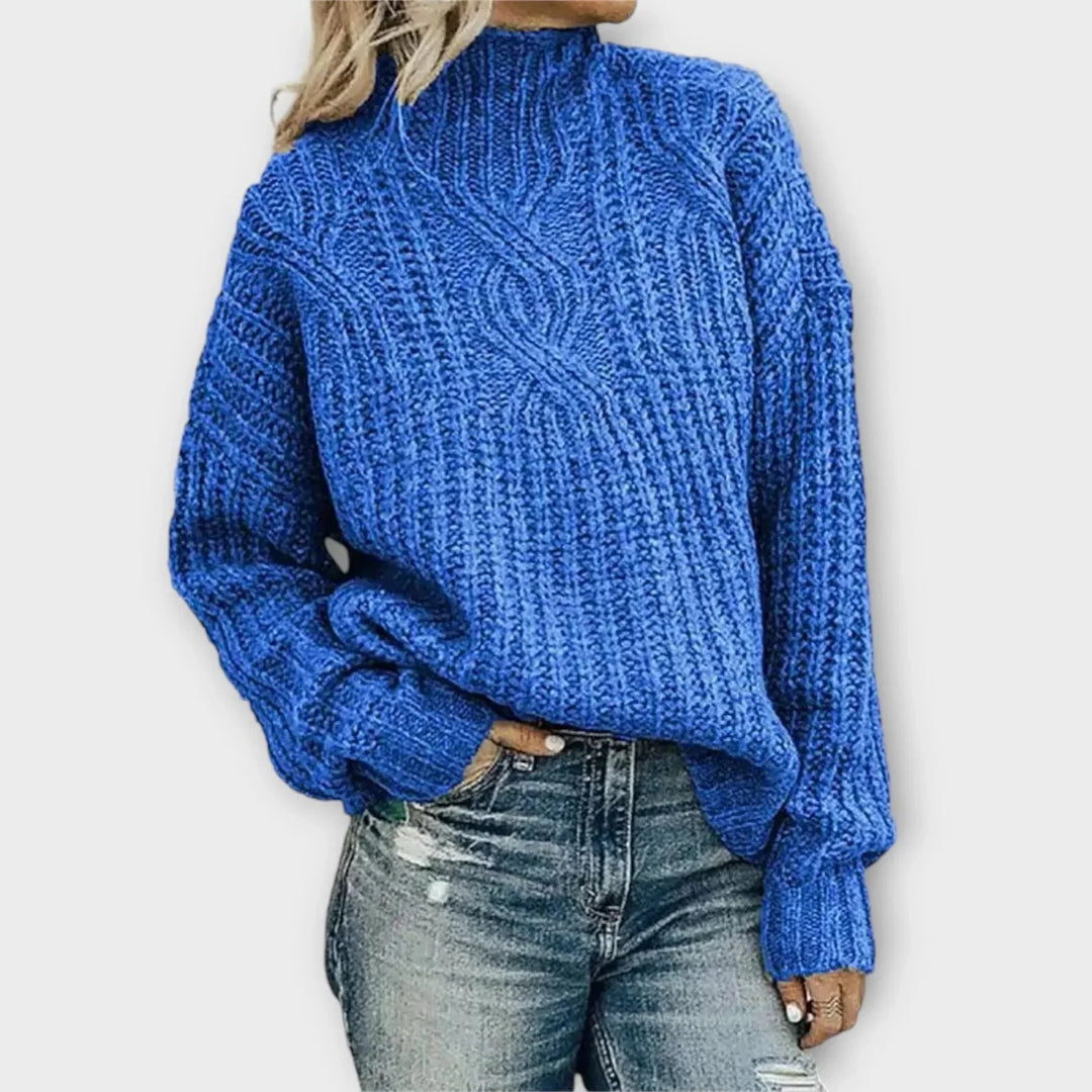 Damski Sweter Golf Warkocz | Zimowy