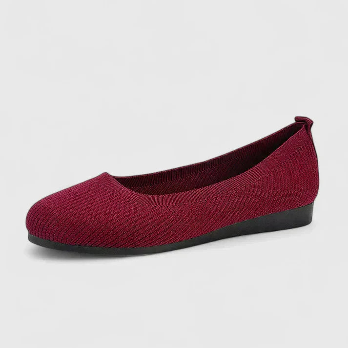 Damskie Płaskie Buty z Okrągłym Noskiem | Wsuwane