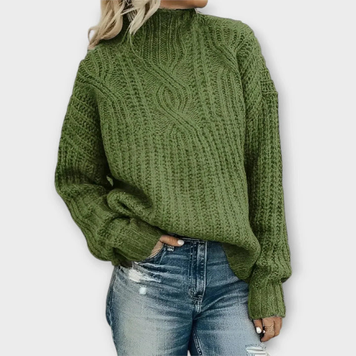 Damski Sweter Golf Warkocz | Zimowy