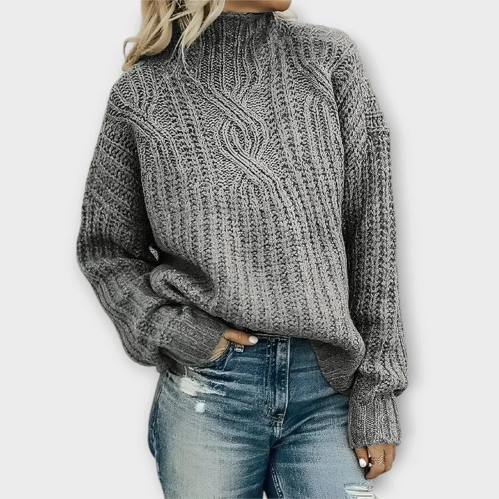 Damski Sweter Golf Warkocz | Zimowy
