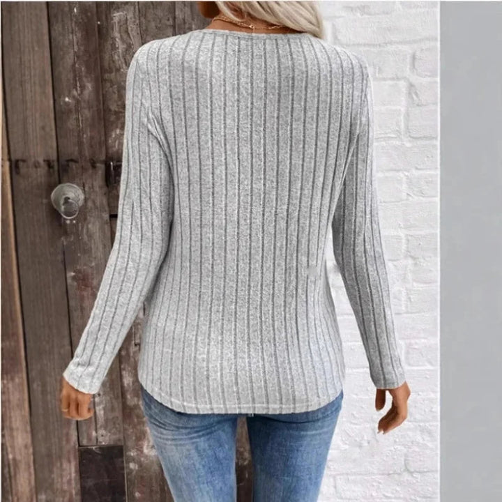 Damski Top Prążkowany Kopertowy | V-Neck