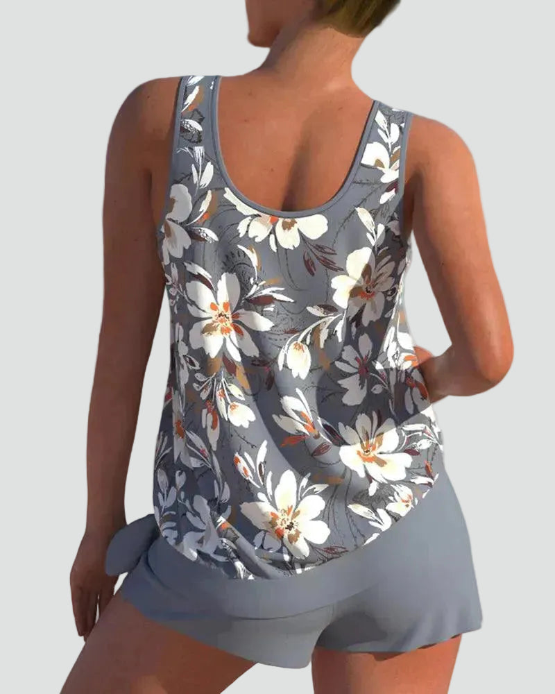 Damski Komplet Tankini | Kwiatowy Wzór