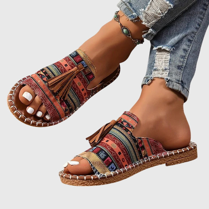 Damskie Sandały W Stylu Boho | Ozdobne Frędzle