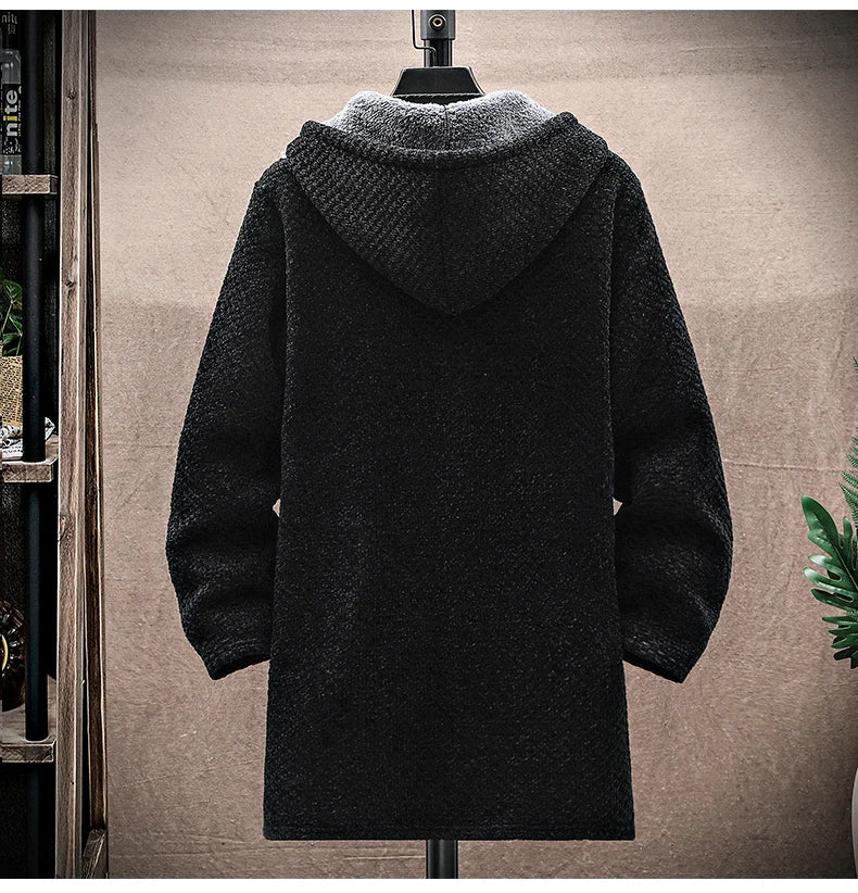 Męska Bluza z Kapturem Streetwear Zamek | Długa