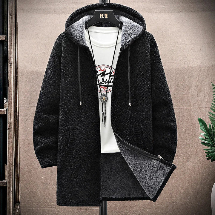 Męska Bluza z Kapturem Streetwear Zamek | Długa