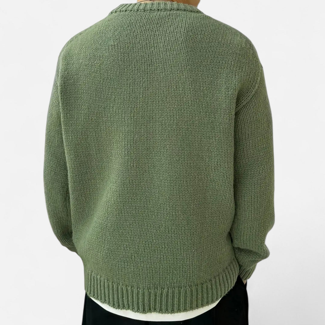 Męski Sweter Oversize Zimowy | z Dzianiny