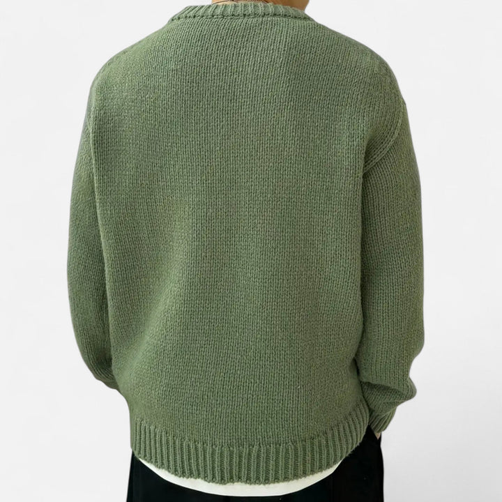 Męski Sweter Oversize Zimowy | z Dzianiny